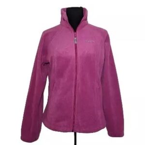 Columbia pink fleece jacket zipper pockets medium outdoor